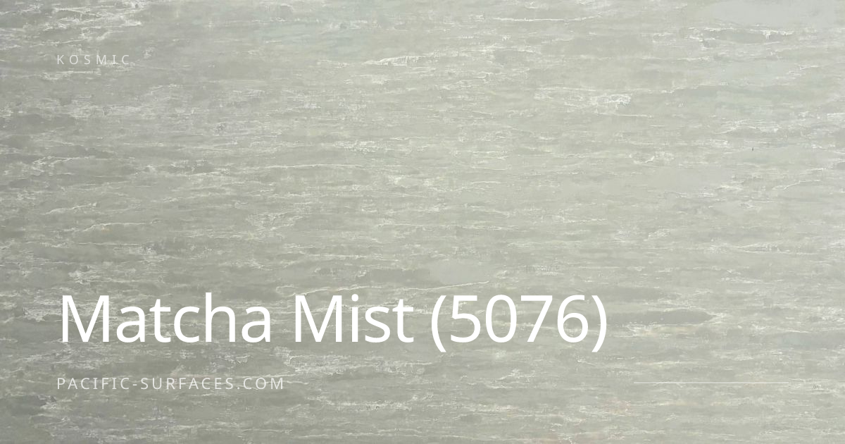 Matcha Mist (5076) | Muted Green Organic Quartz Surface | Pacific Surfaces